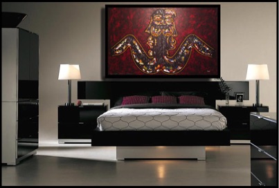 Zarum-Art-Painting-Burgandy-Dream-FACES-Series-Bedroom