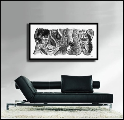 Zarum-Art-Painting-All-About-Eve-FACES-Series-sofa