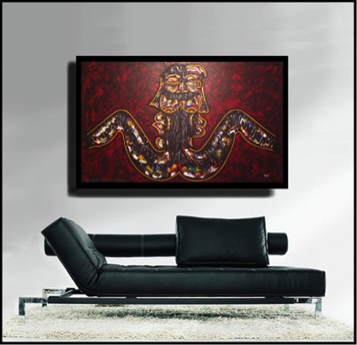 Zarum-Art-Painting-Burgandy-Dream-FACES-Series-Sofa