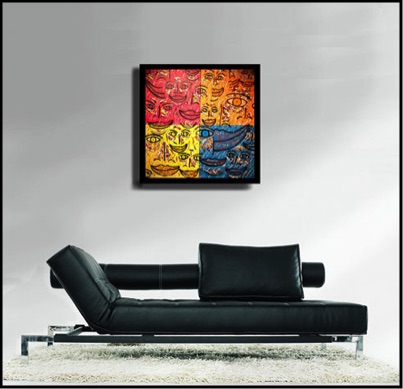 Zarum-Art-Painting-Crowded-Canvas-FACES-Series-sofa