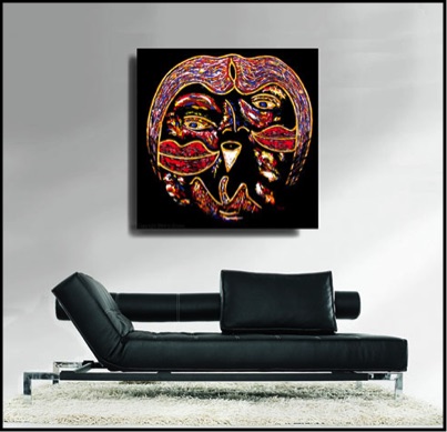 Zarum-Art-Painting-Enraptured-FACES-Series-sofa
