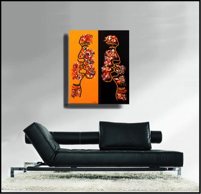 Zarum-Art-Painting-Kissing-FACES-Series-sofa