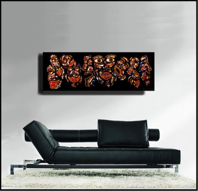 Zarum-Art-Painting-Laughter-All-Around-Me-FACES-Series-sofa
