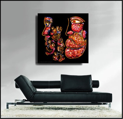 Zarum-Art-Painting-Lovers-and-Friends-FACES-Series-sofa