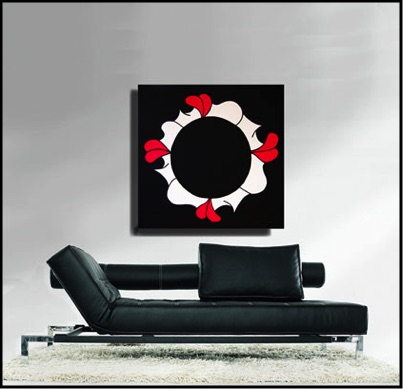 Zarum-Art-Painting-Circle-Of-Lips-Lip-Series-sofa