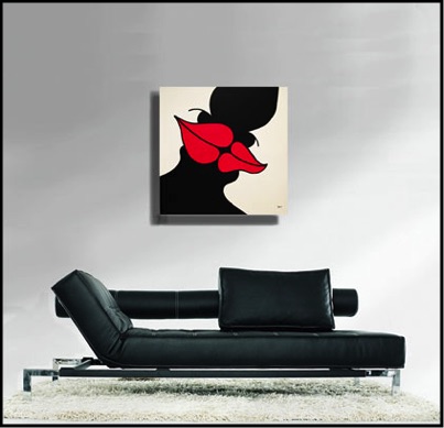 Zarum-Art-Painting-3 lips-Lip-Series-sofa